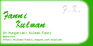 fanni kulman business card